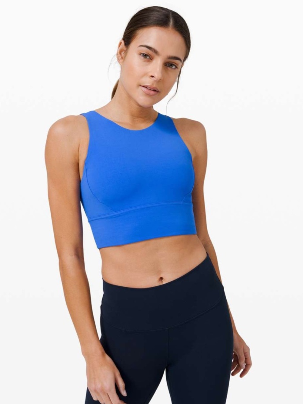 Lululemon Stronger As One Long Line Bra (wild bluebell)